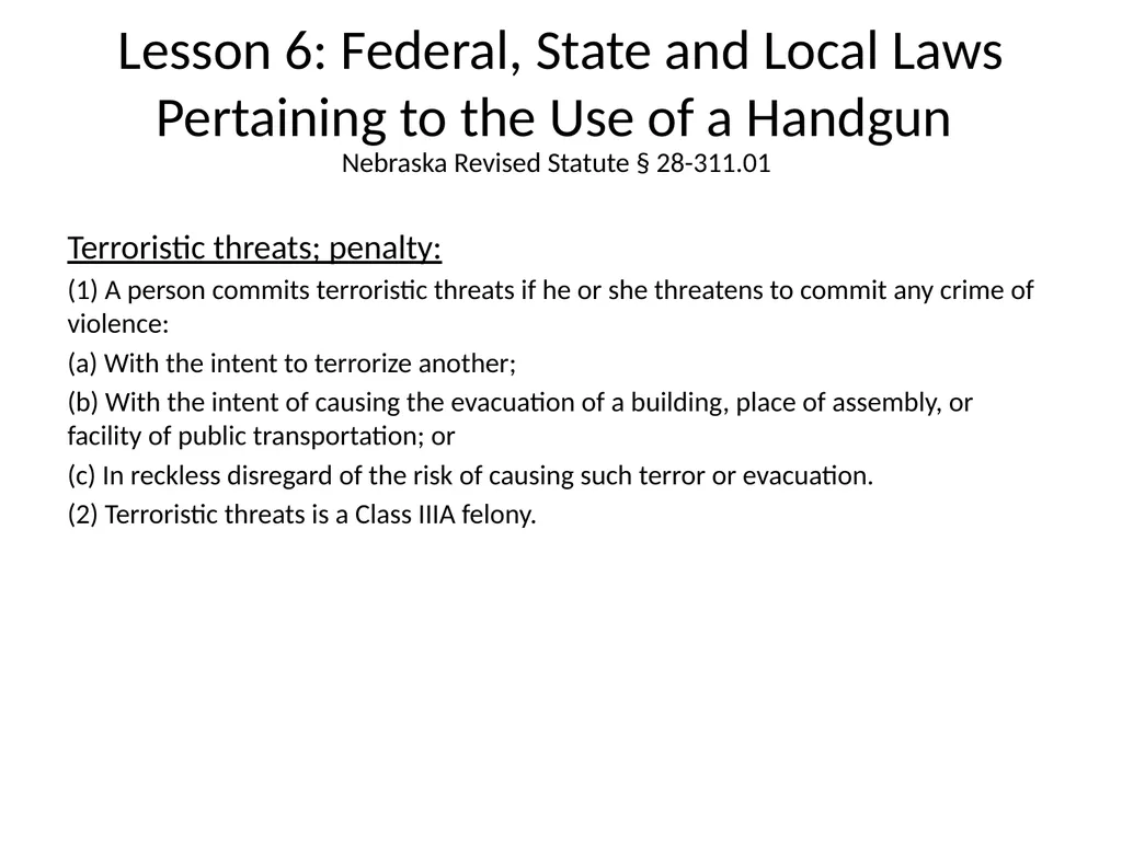 Nebraska State Patrol Concealed Handgun Permit - slide 173 of 191