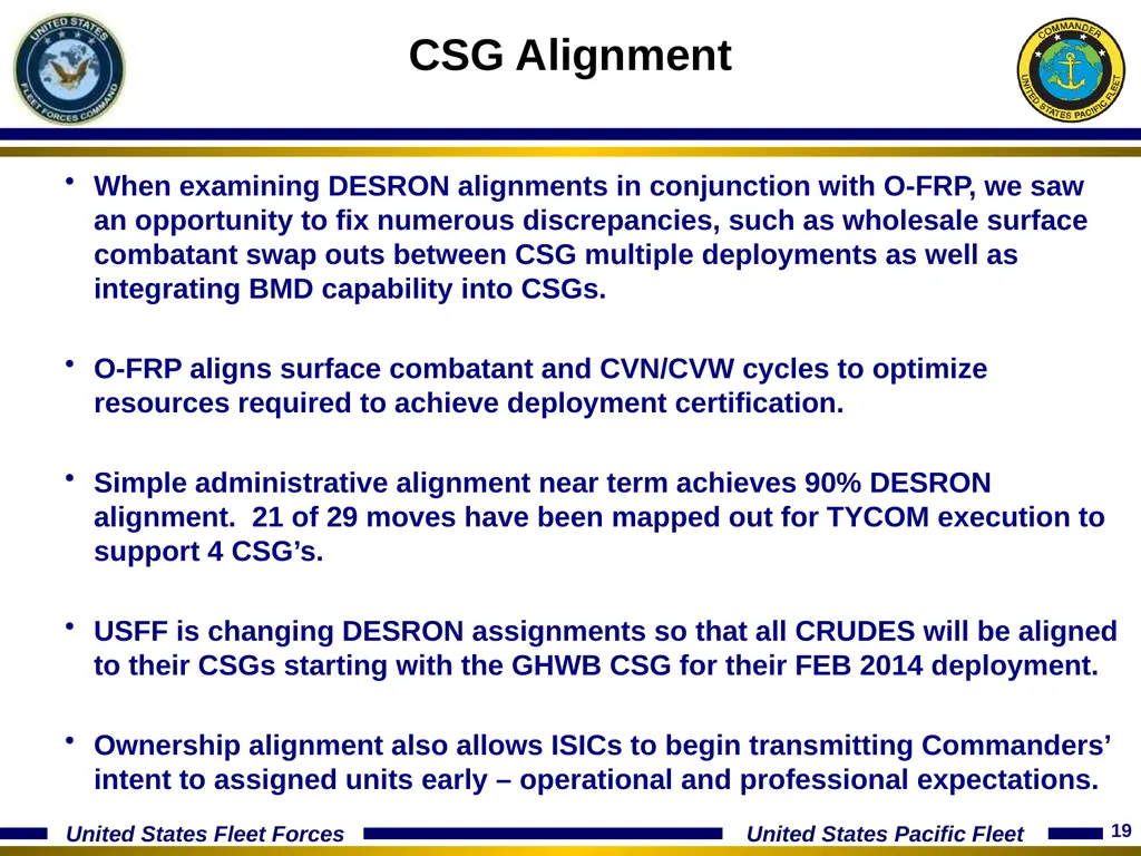 15 January 2014 Optimizing The Fleet Response Plan - slide 19 of 40