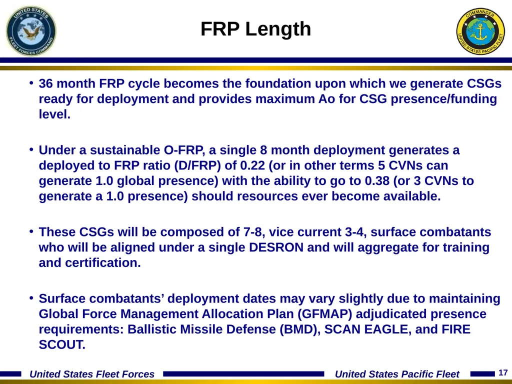 15 January 2014 Optimizing The Fleet Response Plan - slide 17 of 40