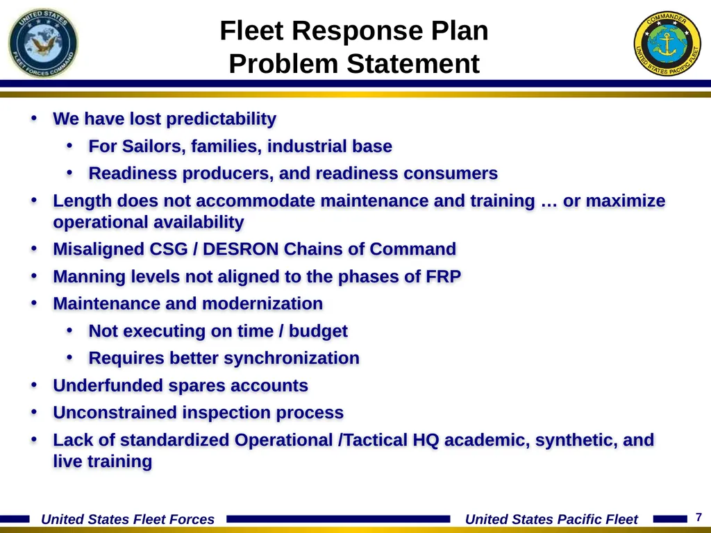 15 January 2014 Optimizing The Fleet Response Plan - slide 7 of 40