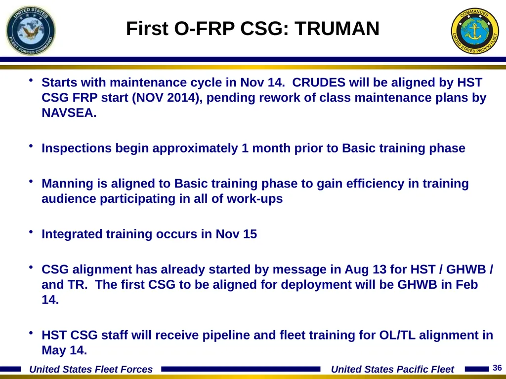 15 January 2014 Optimizing The Fleet Response Plan - slide 36 of 40