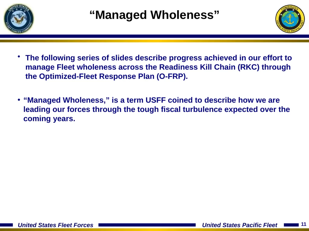 15 January 2014 Optimizing The Fleet Response Plan - slide 11 of 40