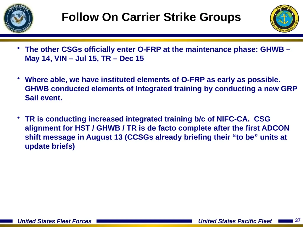 15 January 2014 Optimizing The Fleet Response Plan - slide 37 of 40