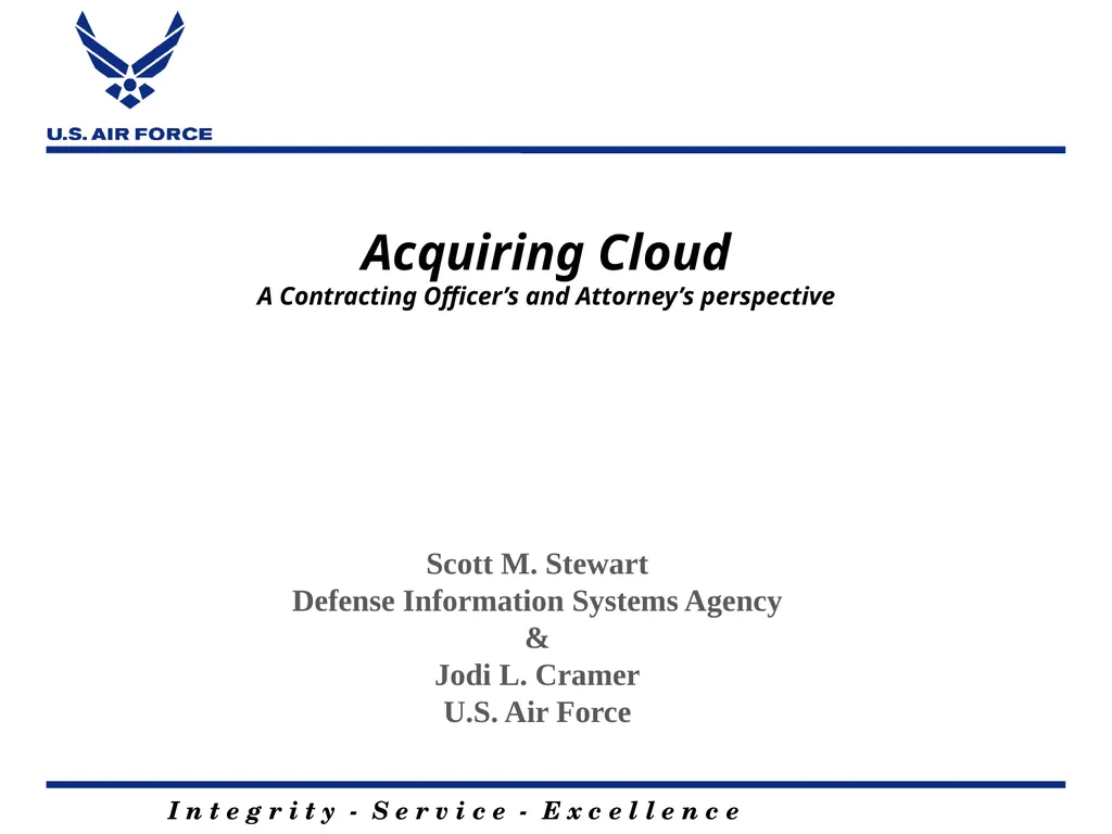 Acquiring Cloud A Contracting Officer’s and - slide 1 of 41