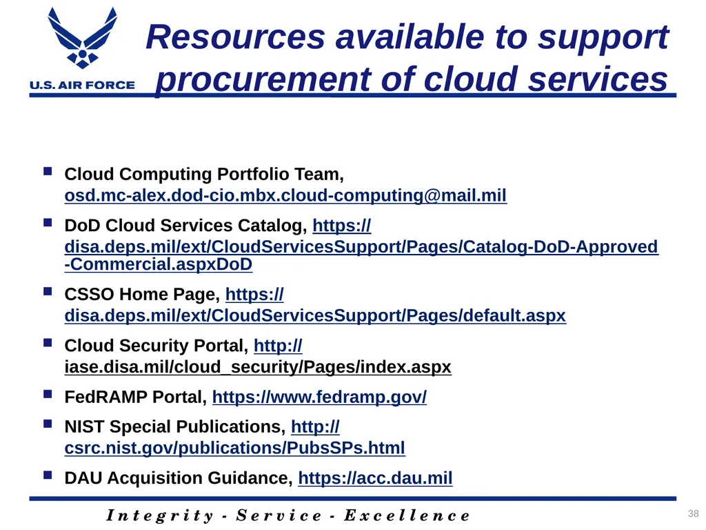 Acquiring Cloud A Contracting Officer’s and - slide 38 of 41