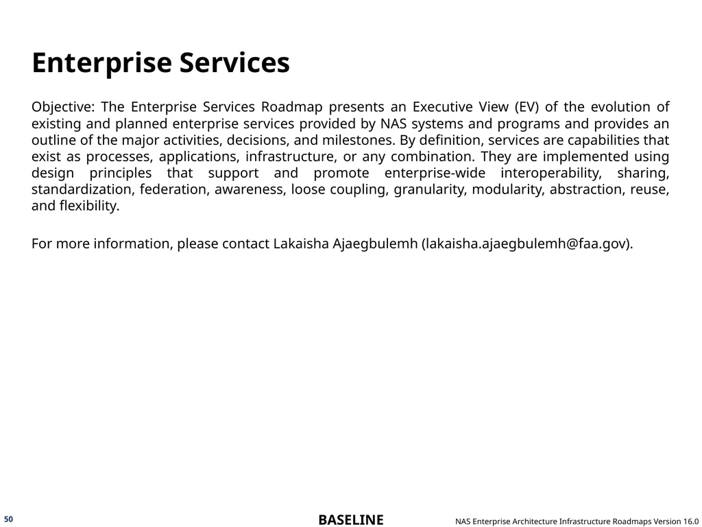 NAS Enterprise Architecture Infrastructure - slide 50 of 137
