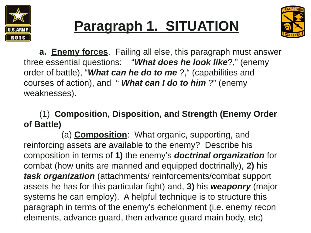 •Apply Army operations, doctrine and methodology - slide 11 of 41