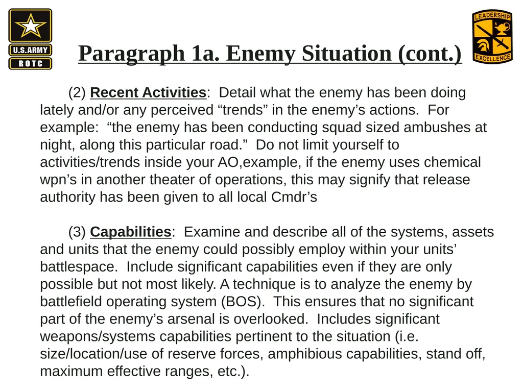 •Apply Army operations, doctrine and methodology - slide 10 of 41