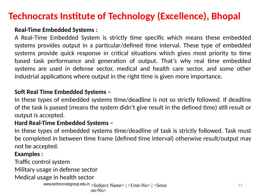 Microcontroller and Embedded system Embedded - slide 11 of 25