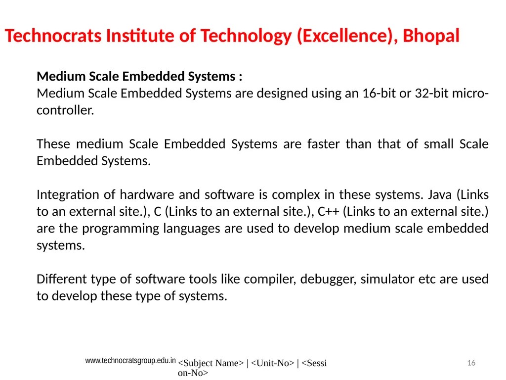 Microcontroller and Embedded system Embedded - slide 16 of 25