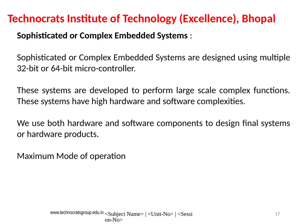 Microcontroller and Embedded system Embedded - slide 17 of 25