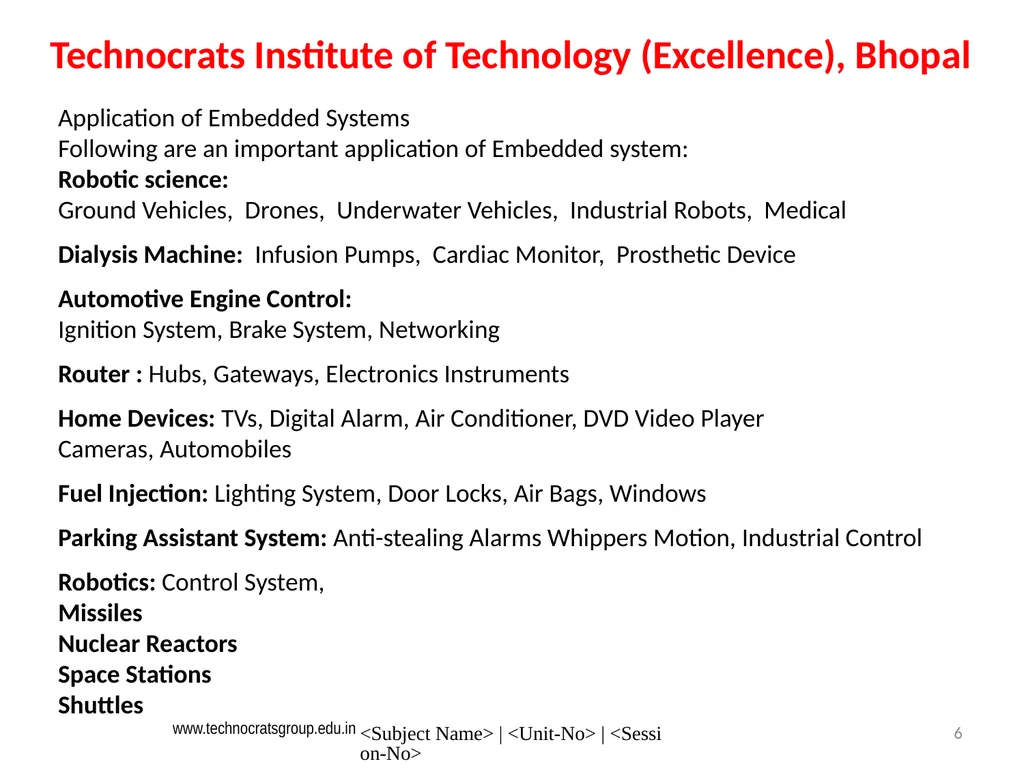 Microcontroller and Embedded system Embedded - slide 6 of 25