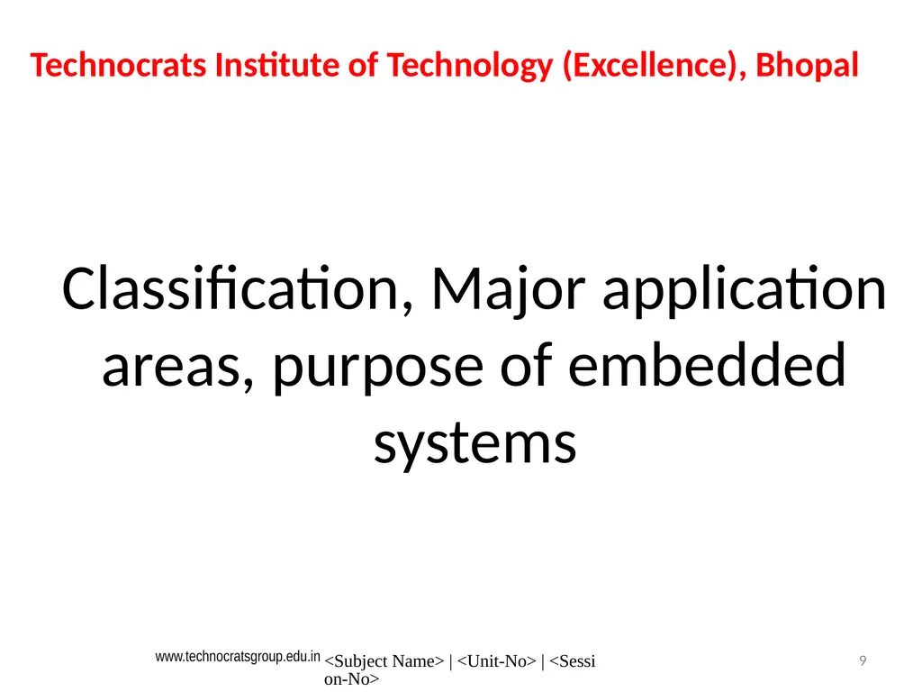 Microcontroller and Embedded system Embedded - slide 9 of 25