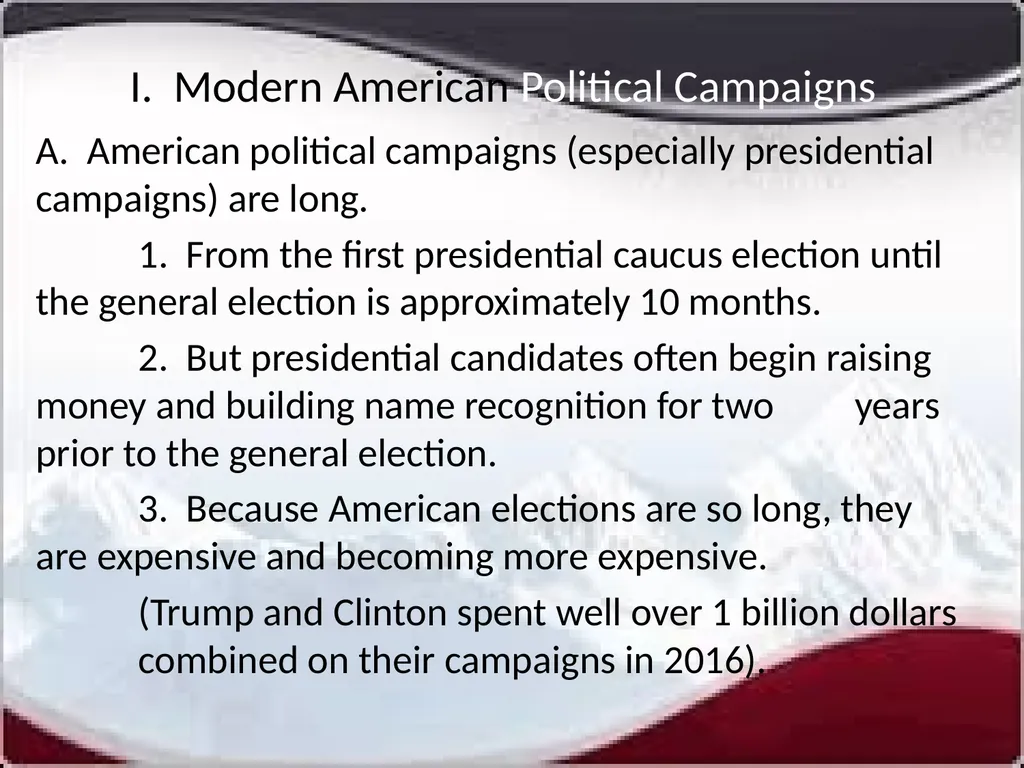 National Elections I. Modern American Political - slide 2 of 55