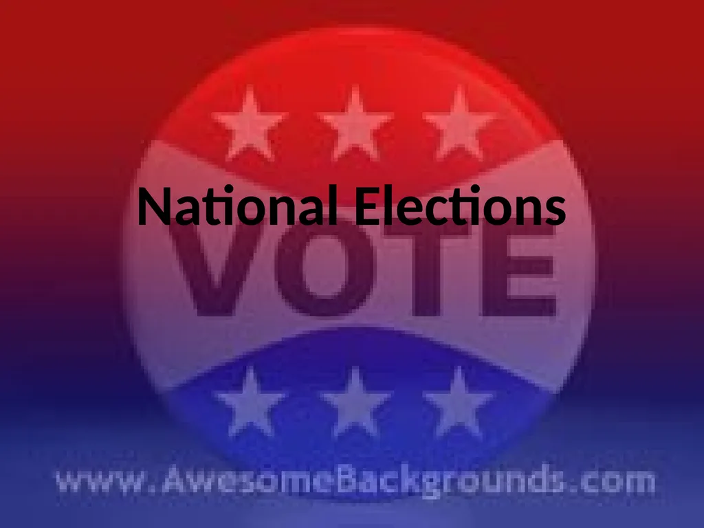 National Elections I. Modern American Political