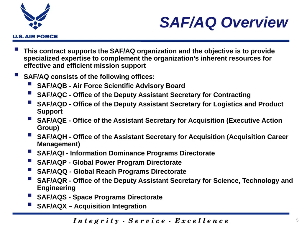 1 Staffing and Technical AQ Services Support - slide 5 of 19