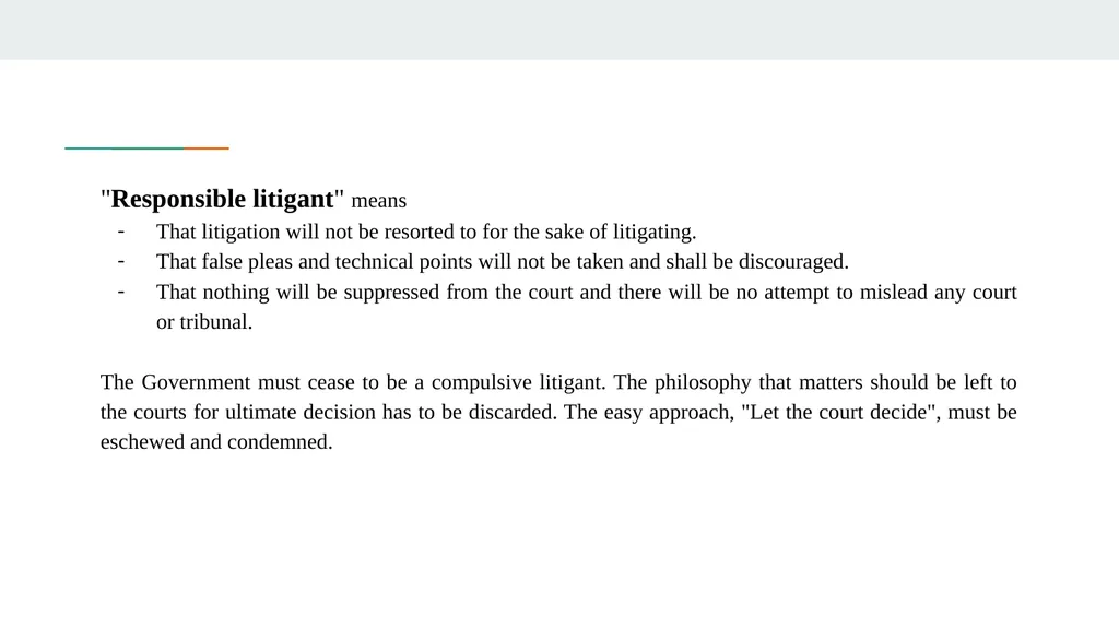 GOVERNMENT AS AN IDEAL LITIGANT Is it a Myth or - slide 3 of 26