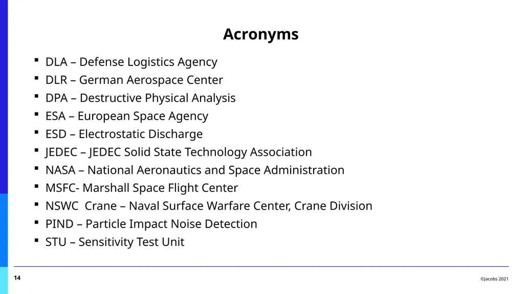 PIND Task Group Report Benny Damron, Jacobs Space - slide 14 of 17