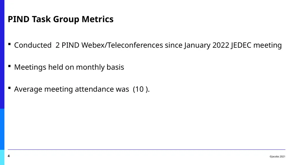 PIND Task Group Report Benny Damron, Jacobs Space - slide 4 of 17