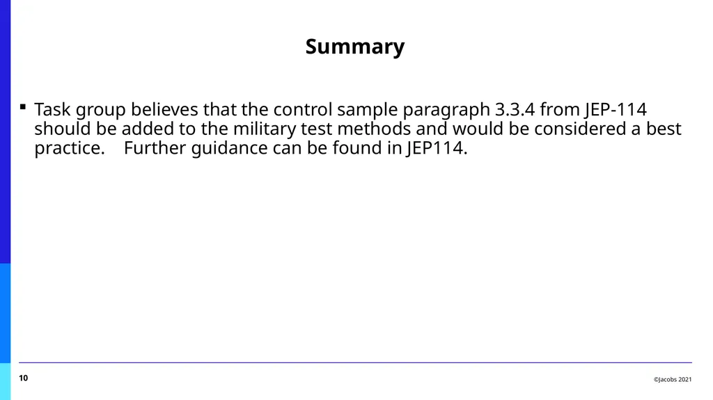 PIND Task Group Report Benny Damron, Jacobs Space - slide 10 of 17
