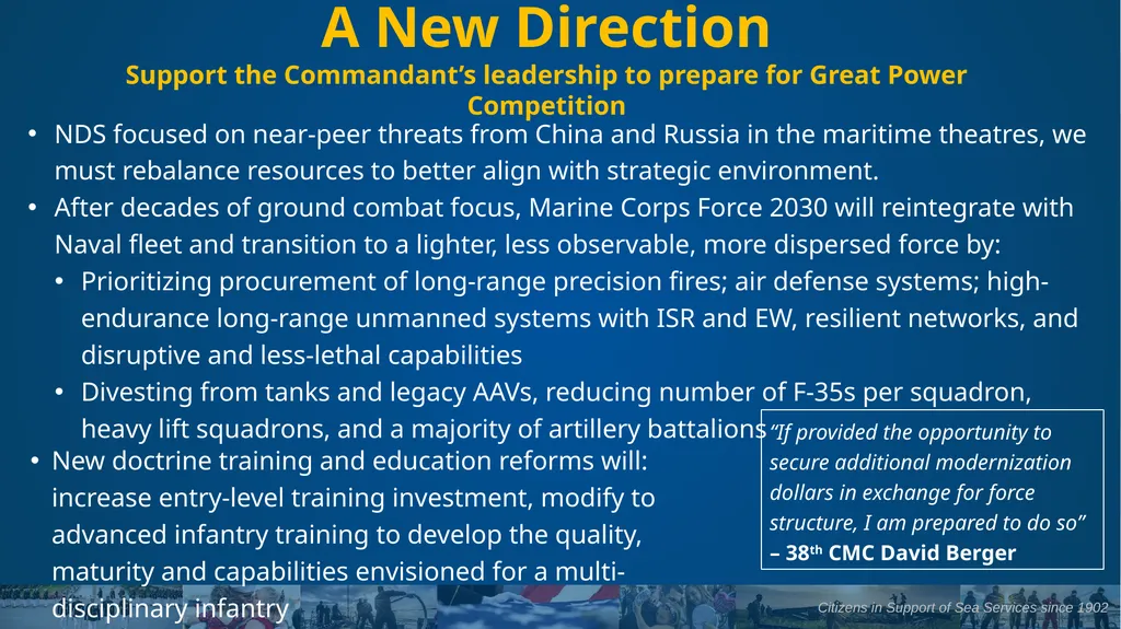 A New Direction Support the Commandant’s