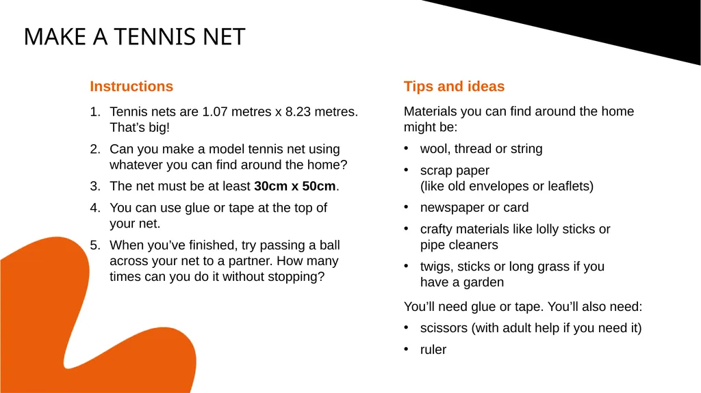 TENNIS AT HOME Personal development challenge 2 - slide 5 of 7