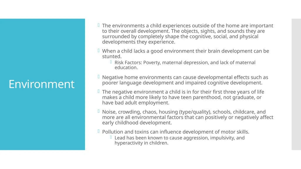 Three Factors That Influence Early Childhood - slide 5 of 5