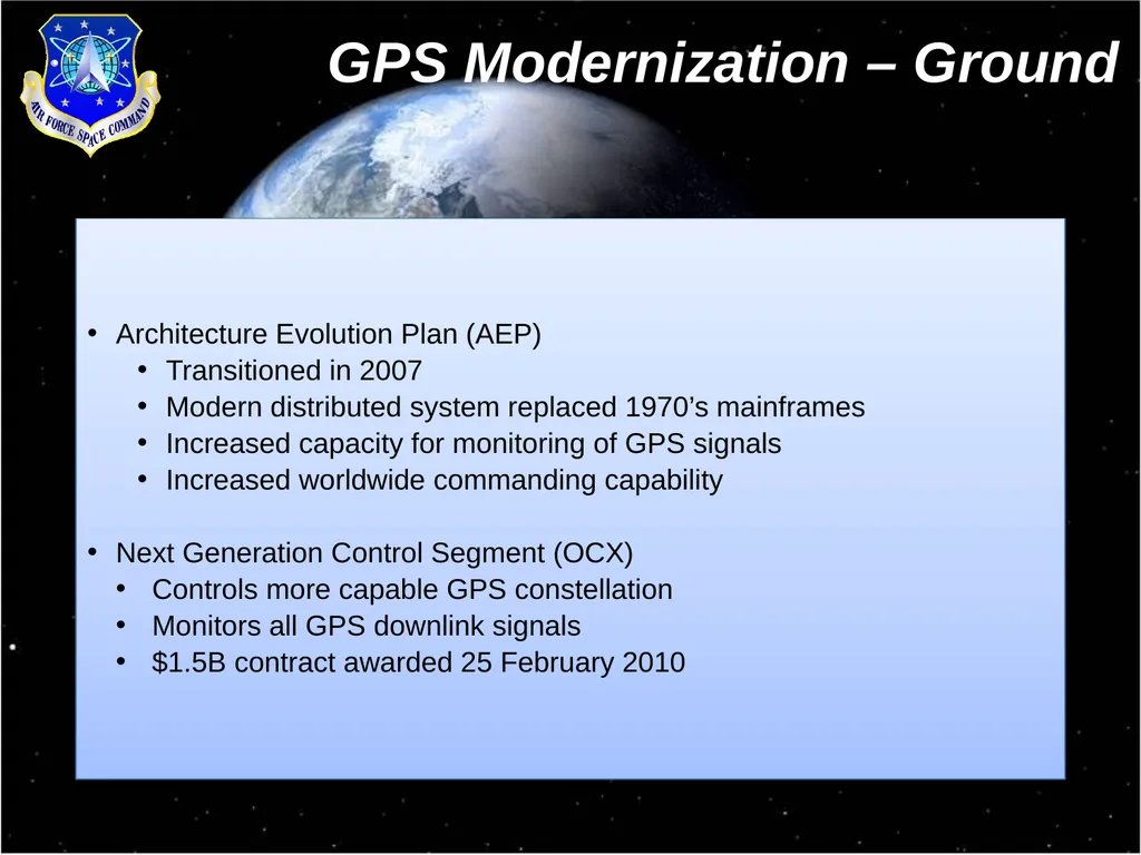 GPS Status and Modernization Capt Damon Smith PNT - slide 8 of 12