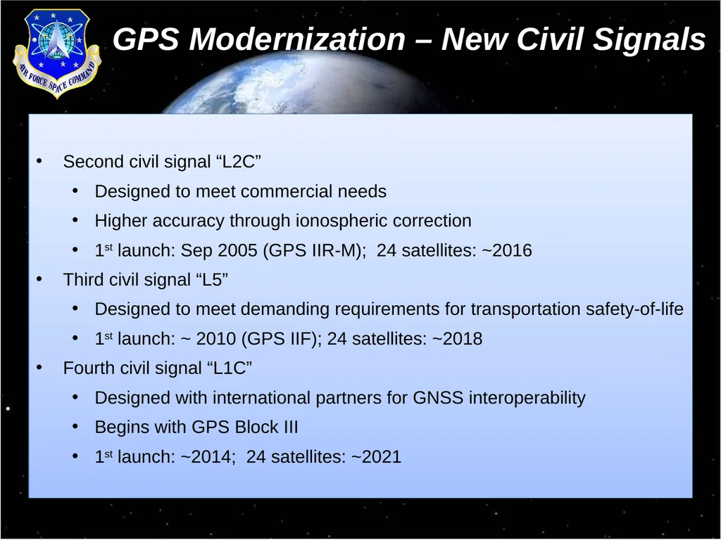 GPS Status and Modernization Capt Damon Smith PNT - slide 9 of 12