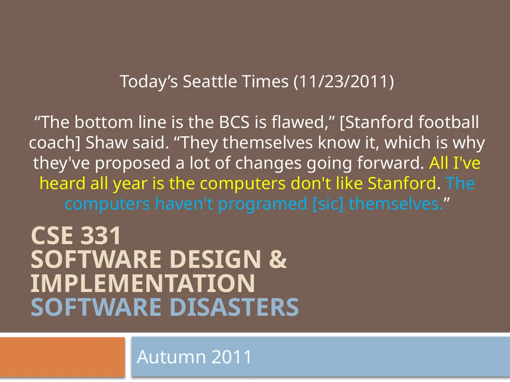 CSE 331 Software Design & Implementation software - slide 1 of 29