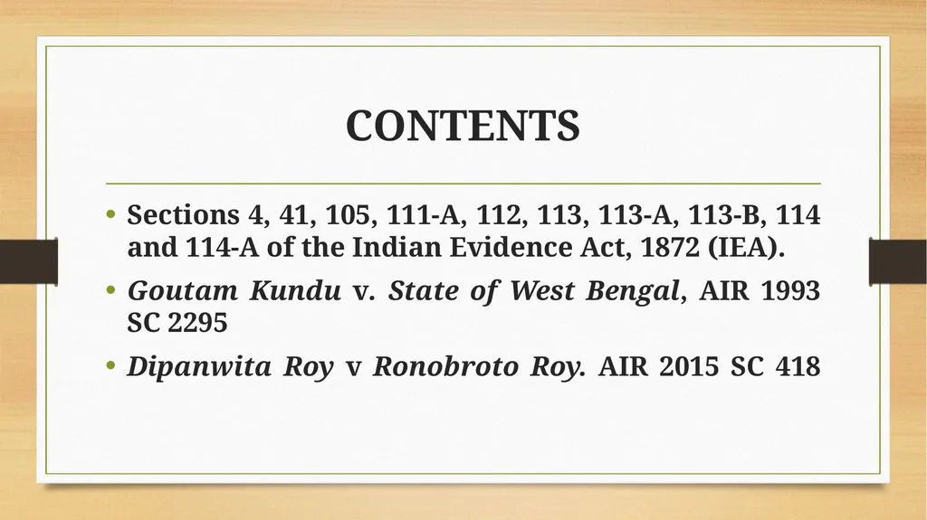 PRESUMPTIONS UNDER THE INDIAN EVIDENCE ACT, 1872 © - slide 2 of 45