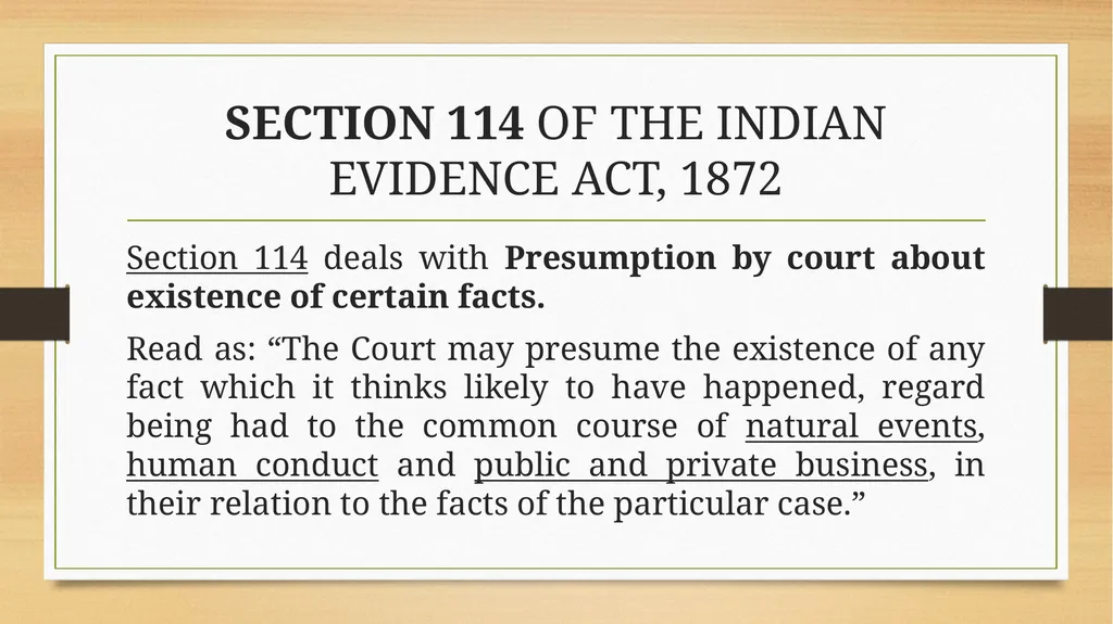 PRESUMPTIONS UNDER THE INDIAN EVIDENCE ACT, 1872 © - slide 12 of 45