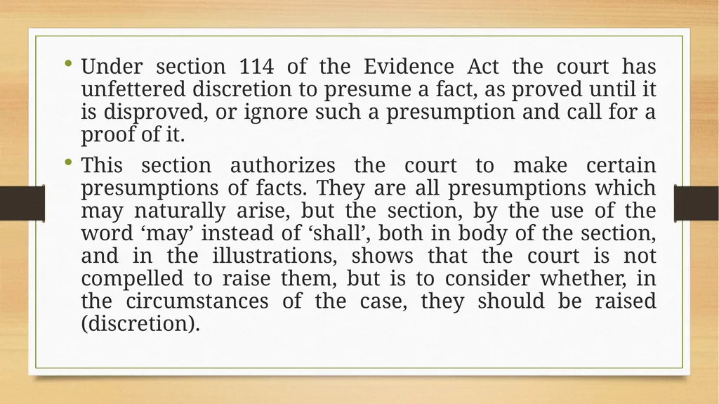 PRESUMPTIONS UNDER THE INDIAN EVIDENCE ACT, 1872 © - slide 13 of 45