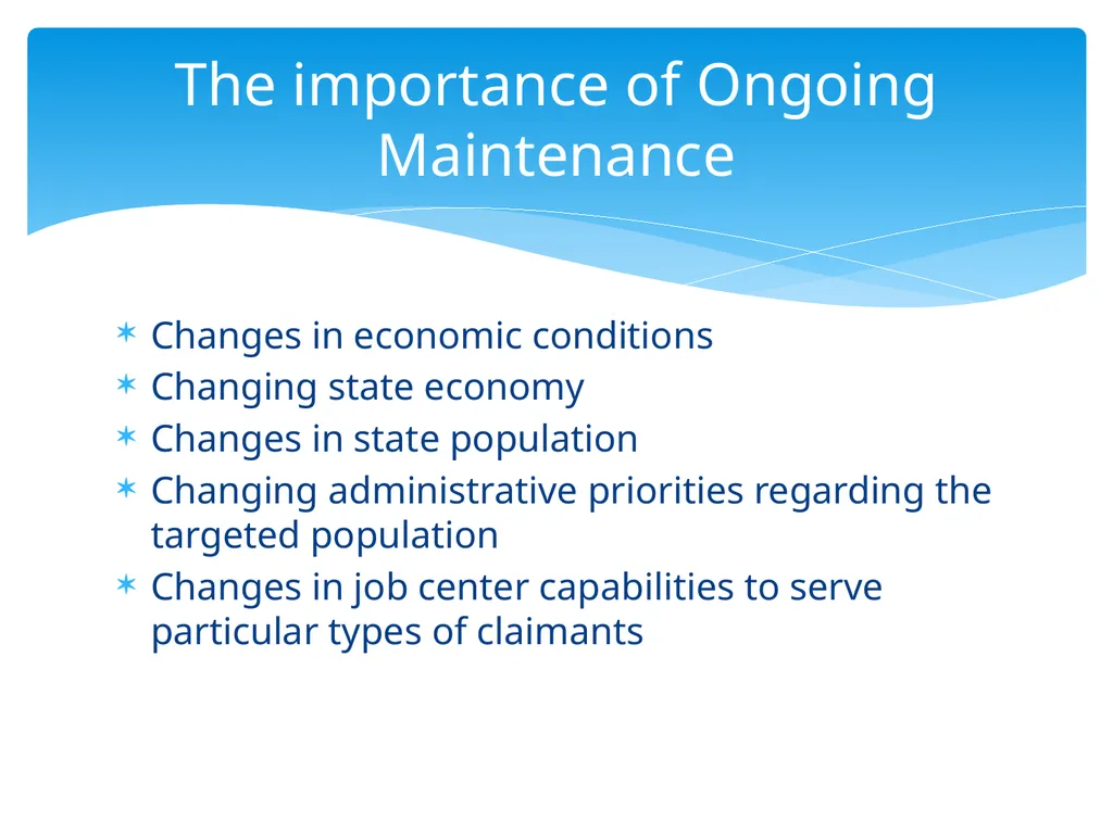 Continuing Model Maintenance Maintaining Model - slide 2 of 22
