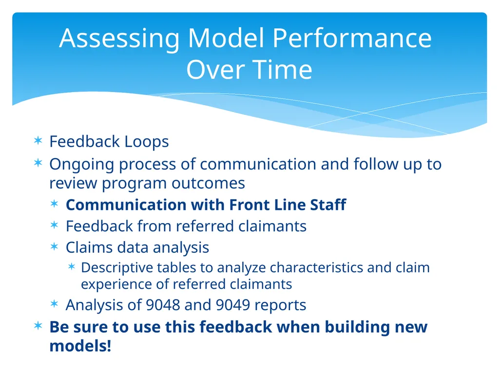 Continuing Model Maintenance Maintaining Model - slide 13 of 22