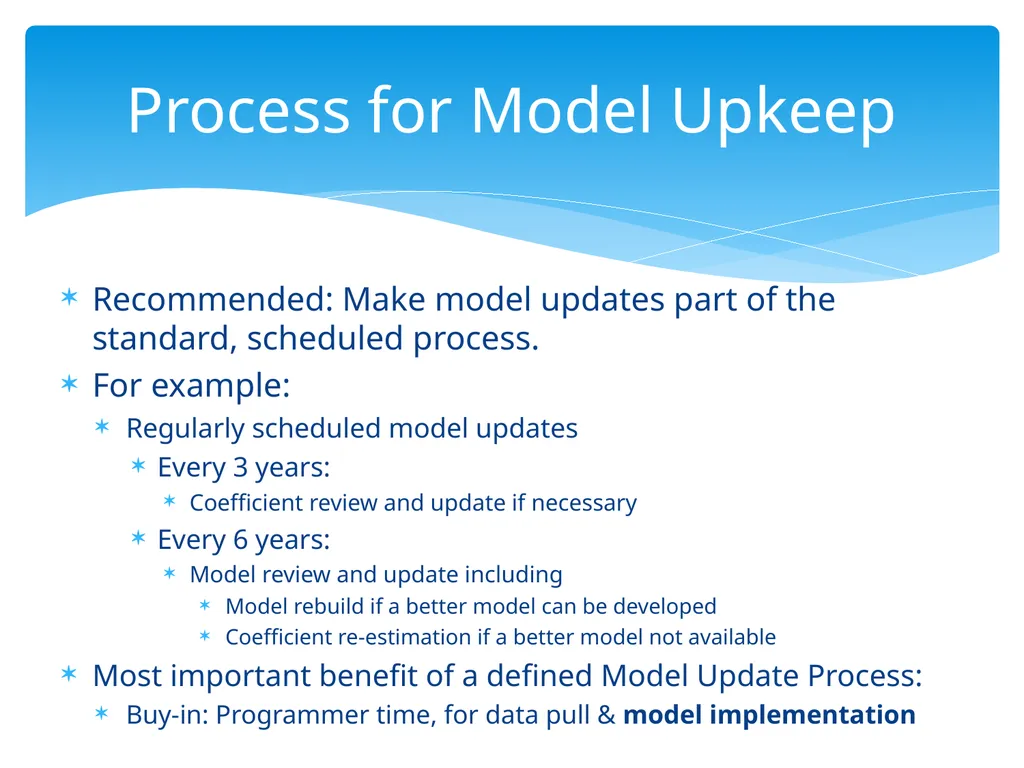 Continuing Model Maintenance Maintaining Model - slide 16 of 22