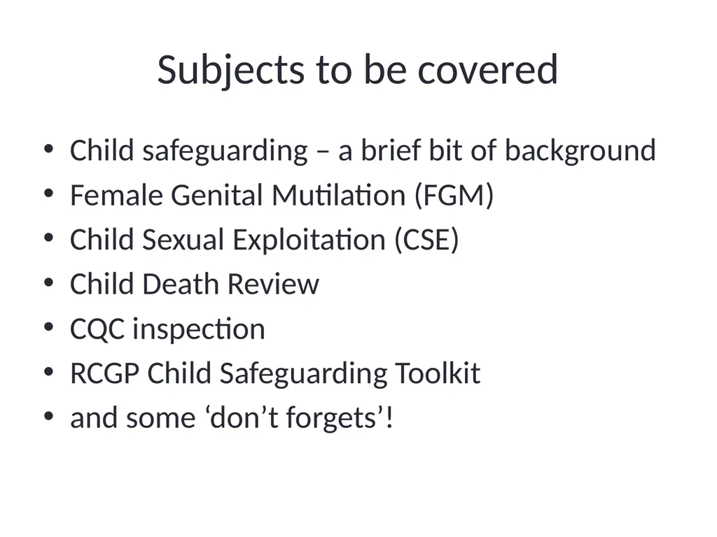 Child Safeguarding Update Dr David W Jones Named - slide 3 of 43