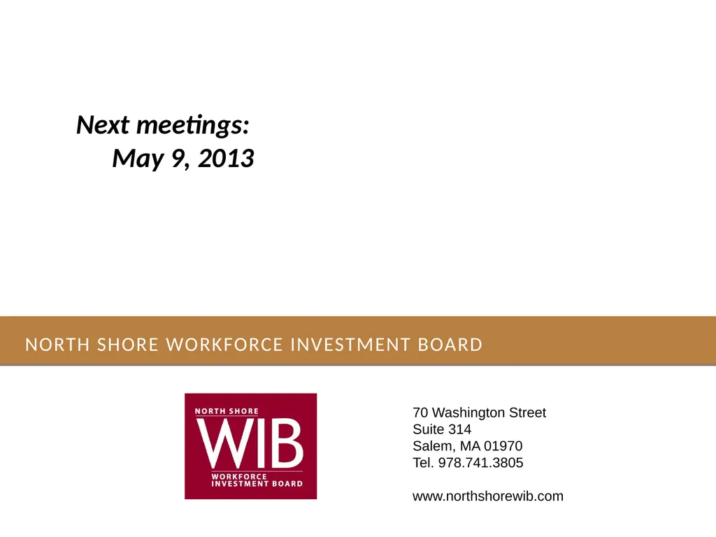 North Shore Workforce Investment Board Annual - slide 31 of 31