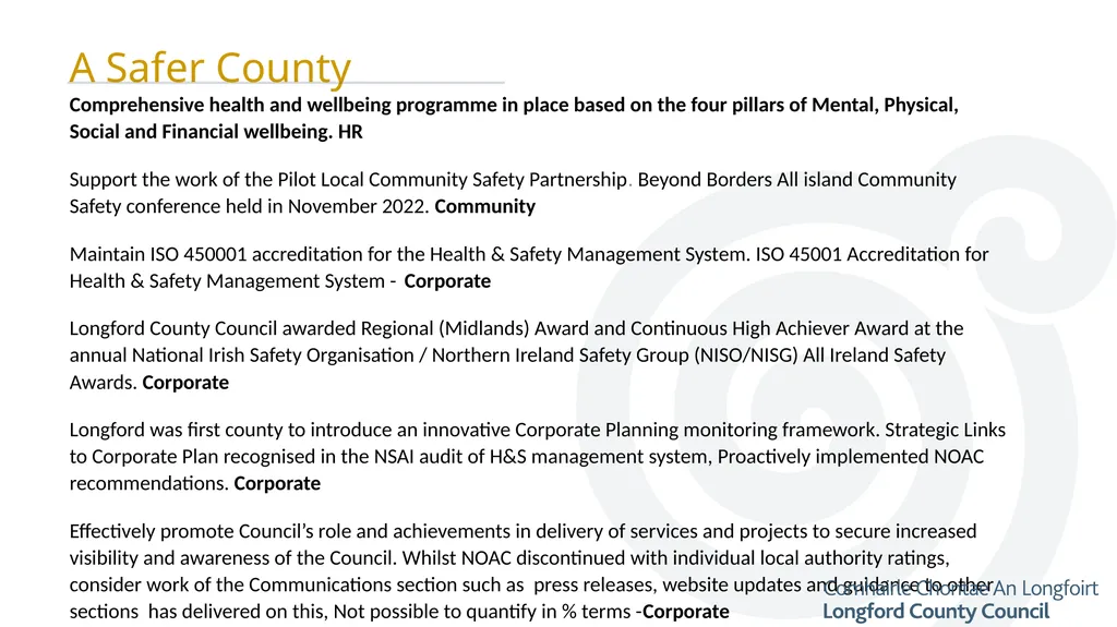 Progress Report Paddy Mahon – December 2022 A - slide 6 of 12