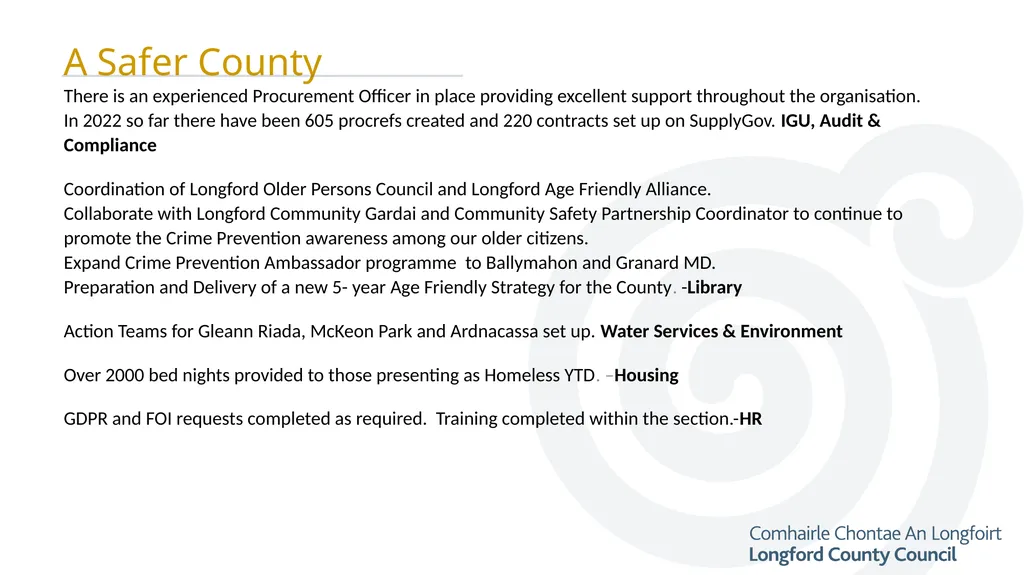 Progress Report Paddy Mahon – December 2022 A - slide 7 of 12