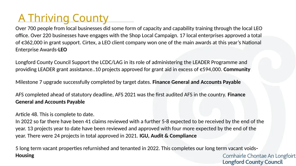 Progress Report Paddy Mahon – December 2022 A - slide 4 of 12