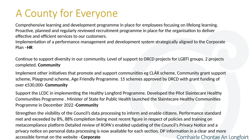 Progress Report Paddy Mahon – December 2022 A - slide 9 of 12