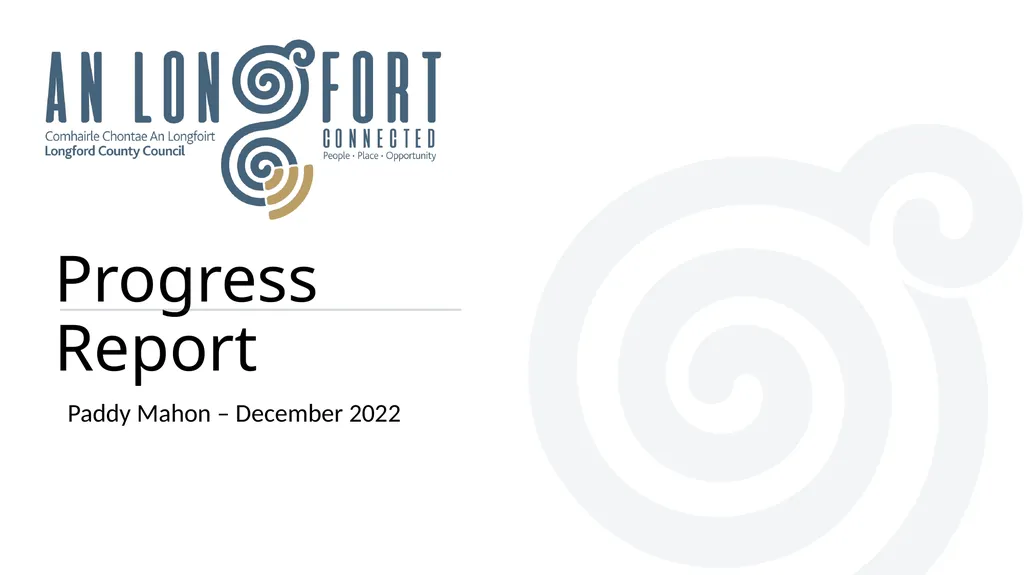 Progress Report Paddy Mahon – December 2022 A - slide 1 of 12