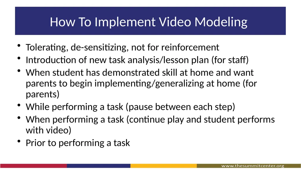 Video Modeling What Is Video Modeling? A way to - slide 10 of 27