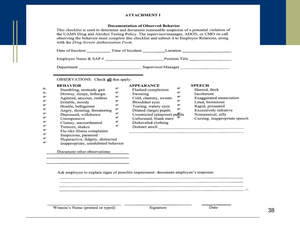 Medical Marijuana Update Workplace Issues/ Update - slide 38 of 54