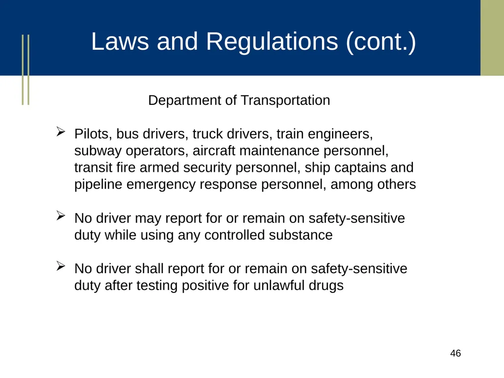 Medical Marijuana Update Workplace Issues/ Update - slide 46 of 54