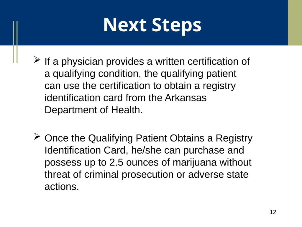 Medical Marijuana Update Workplace Issues/ Update - slide 12 of 54