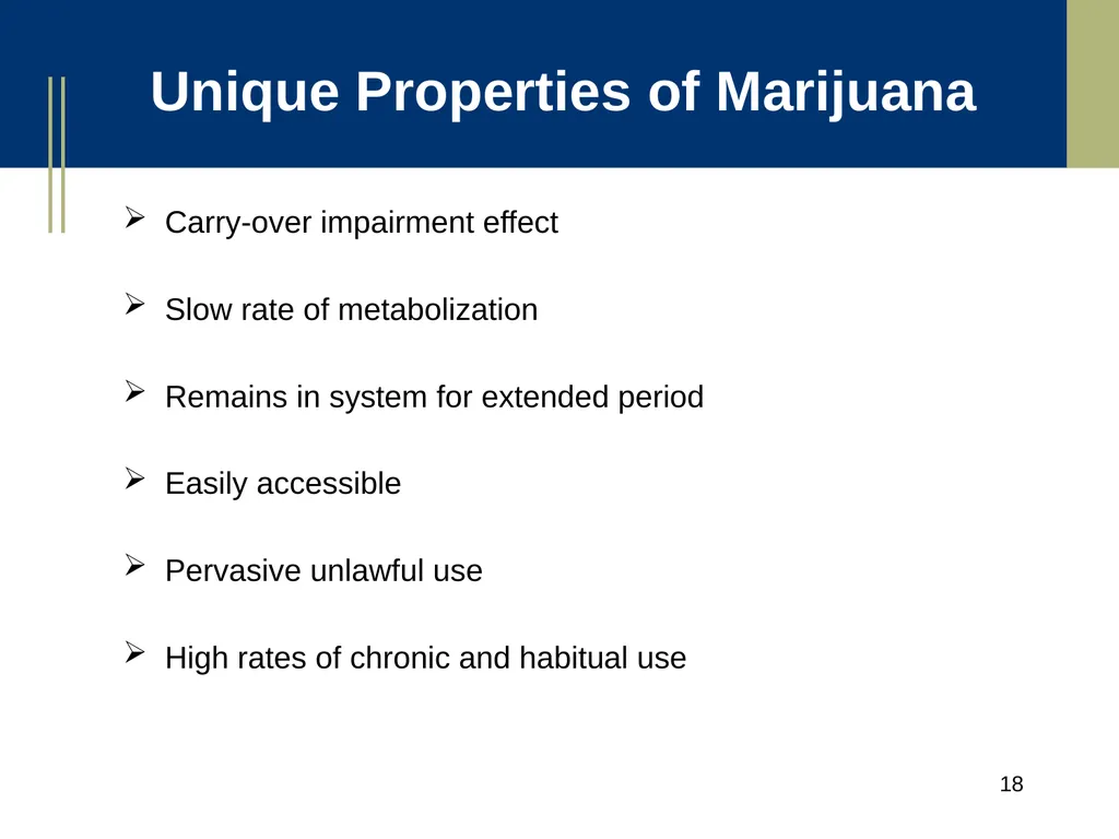 Medical Marijuana Update Workplace Issues/ Update - slide 18 of 54
