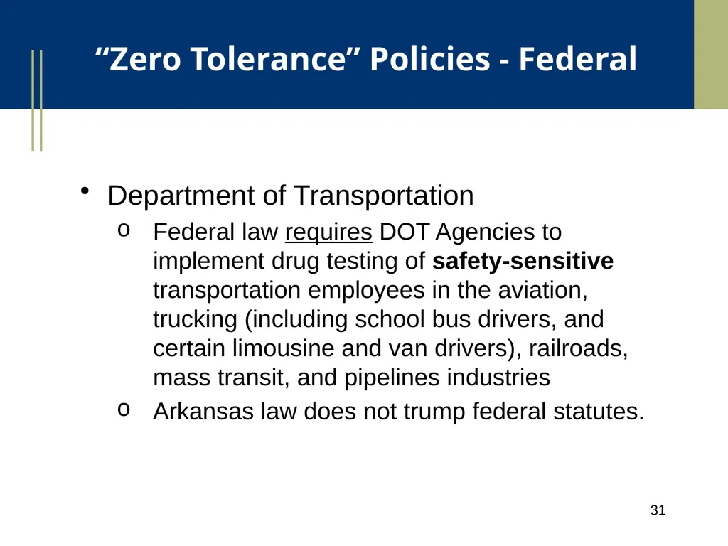 Medical Marijuana Update Workplace Issues/ Update - slide 31 of 54