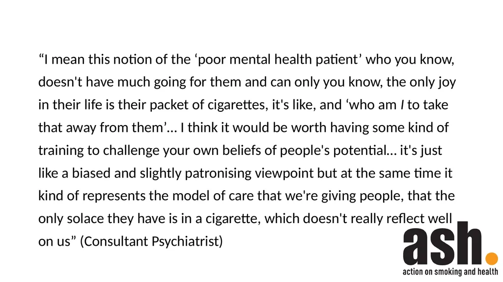 Smokefree Skills: Training needs of mental health - slide 2 of 21